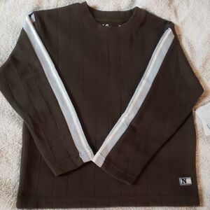 avy Long Sleeve Tee with White Accents